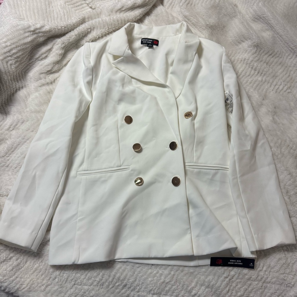 shelby rose new york white blazer with shoulder pads